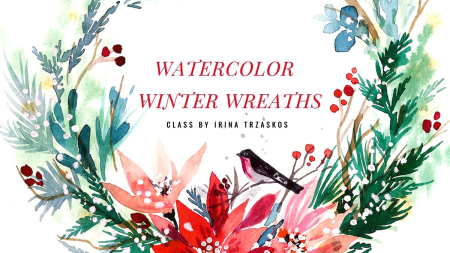 Learn to Paint Winter Wreaths in Watercolor