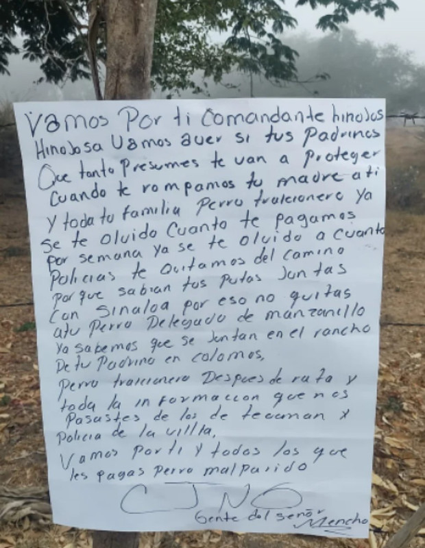 Narcomantas del CJNG son colocadas en Mazamitla y Colima