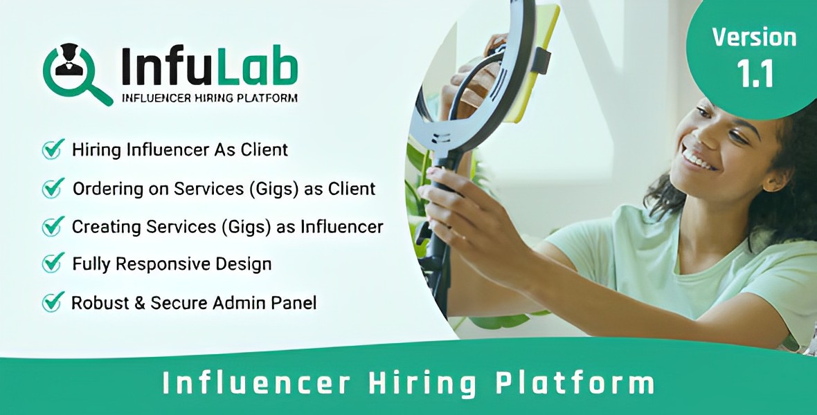 InfuLab – Influencer Hiring Platform PHP