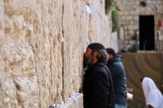 Jewish People Praying at the Western Wall