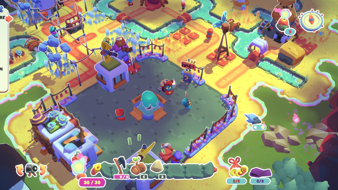 Gameplay screenshot showing the main square