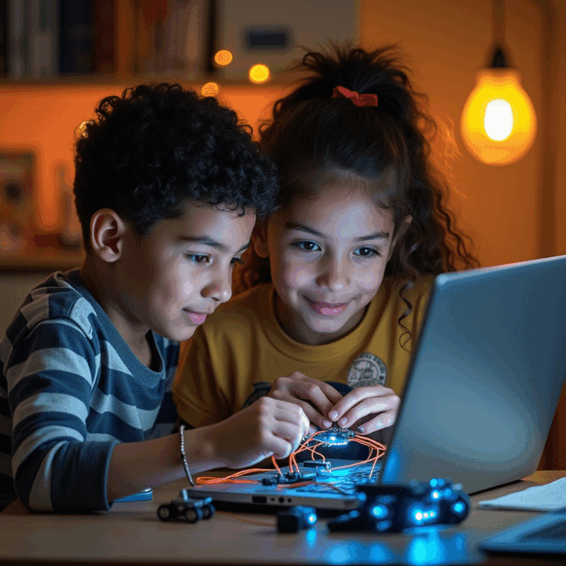 Students learning to code