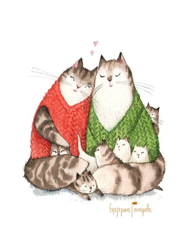 3-котики_семья