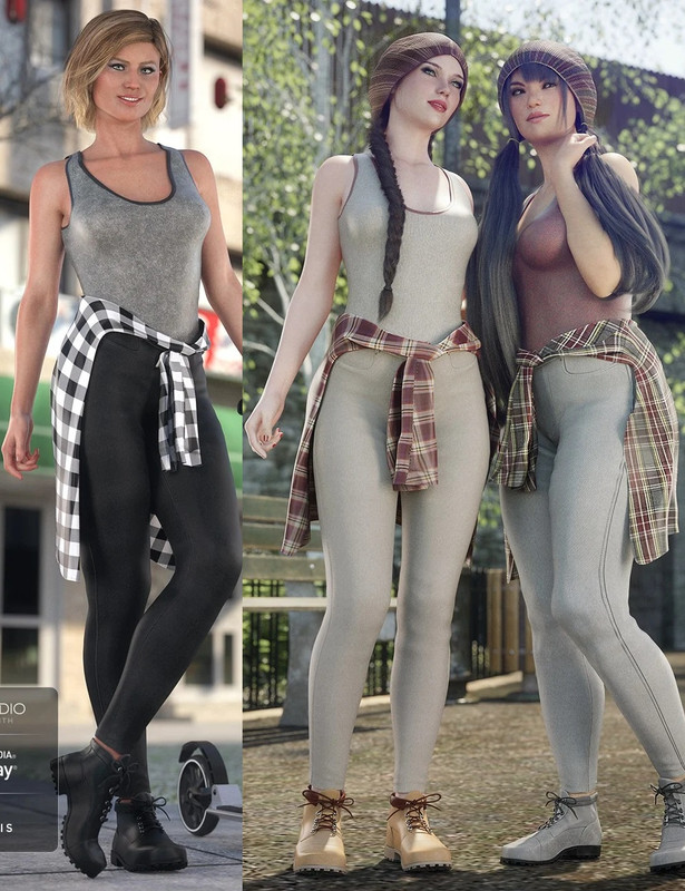 dForce Urban Casual Outfit for Genesis 8 Female(s) + Textures