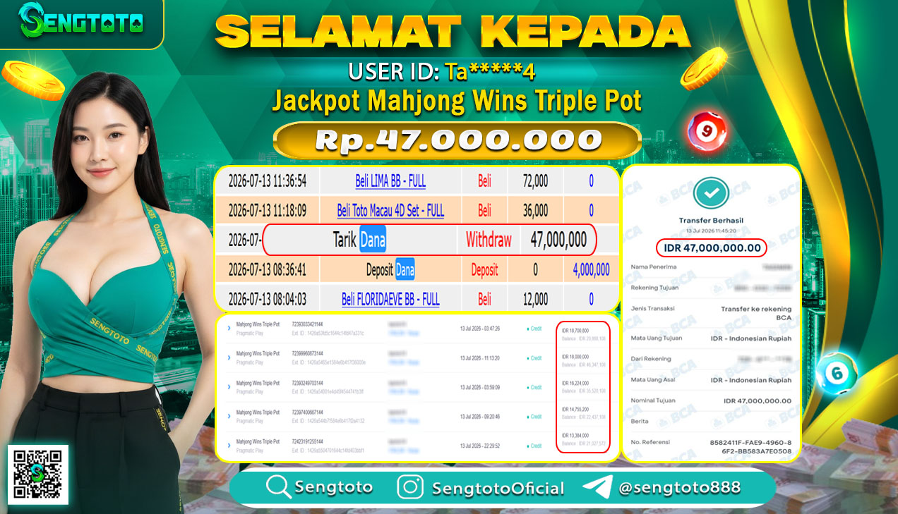 BUKTI PEMBAYARAN SLOT MAHJONG WINS TRIPLE POT