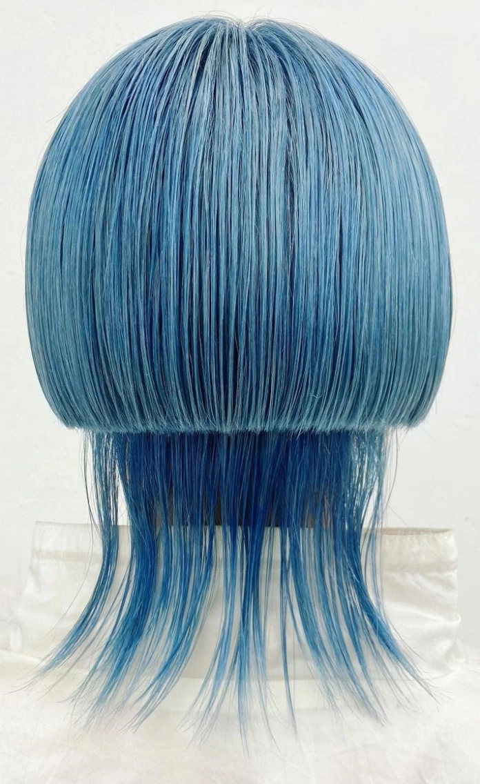Turquoise color jellyfish haircut