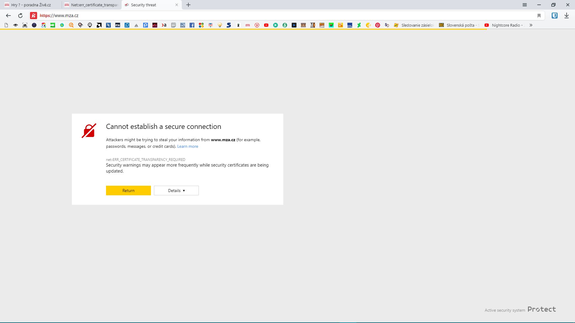 Net::err certificate transparency required poradna Živě cz Net::err certificate transparency required poradna Živě cz