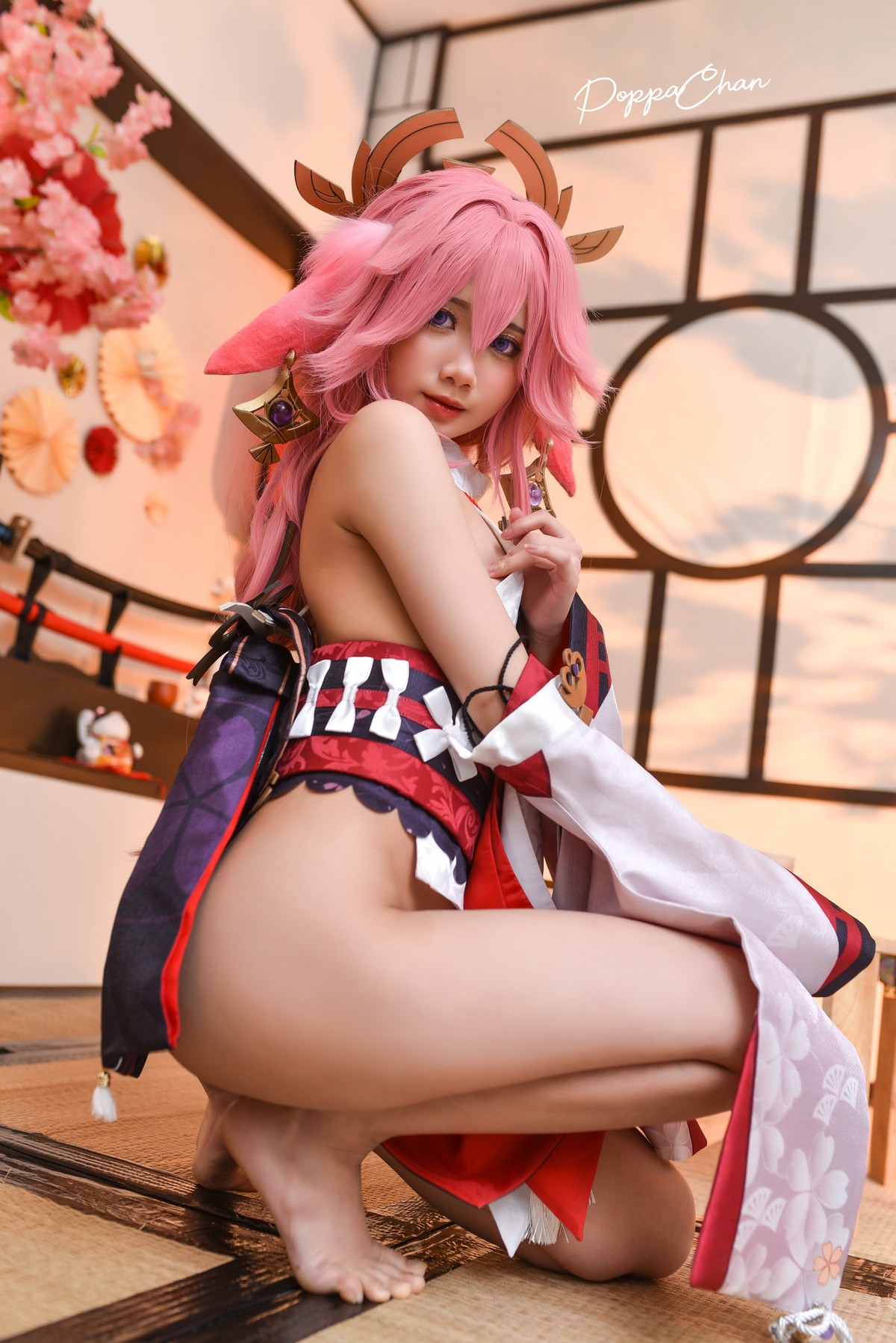 PoppaChan Yae Miko Cosplay (Genshin Impact) – 55 Photos 224MB插图4