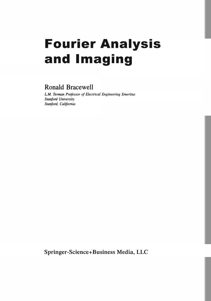 Bracewell R. TwoDimensional Imaging 1994 Literatura Contemporánea, Técnica y Científica