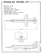 Douglas Model 671 three view (X-15 proposal)