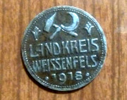 10 pfennig de 1918. Weißenfels, provincia de Sajonia. 1918-A