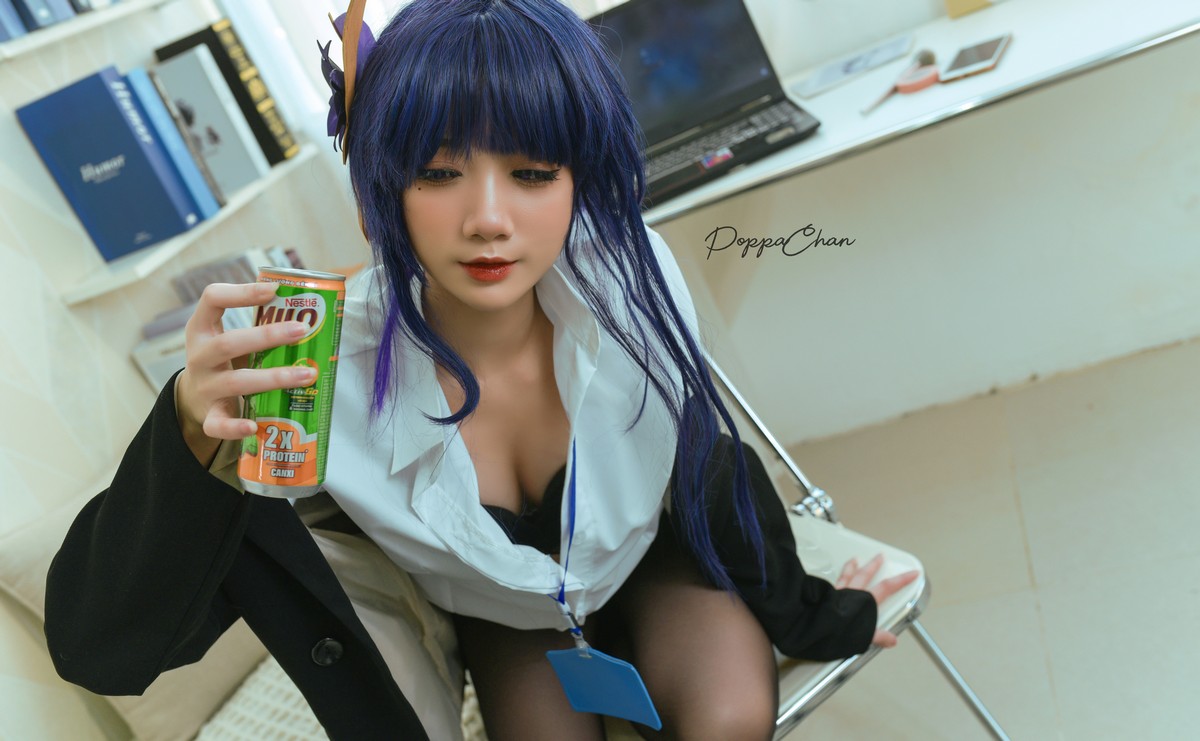 PoppaChan Raiden Shogun Officer Cosplay (Genshin Impact) – 25 Photos 3 Videos 166MB插图3