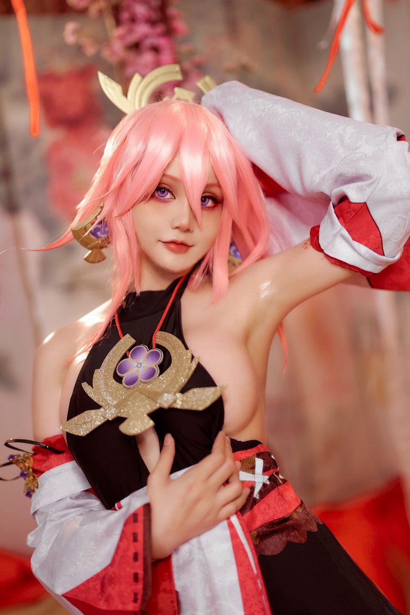 Joyce Lin2x Yae Miko Cosplay Genshin Impact 高清写真 35P插图2