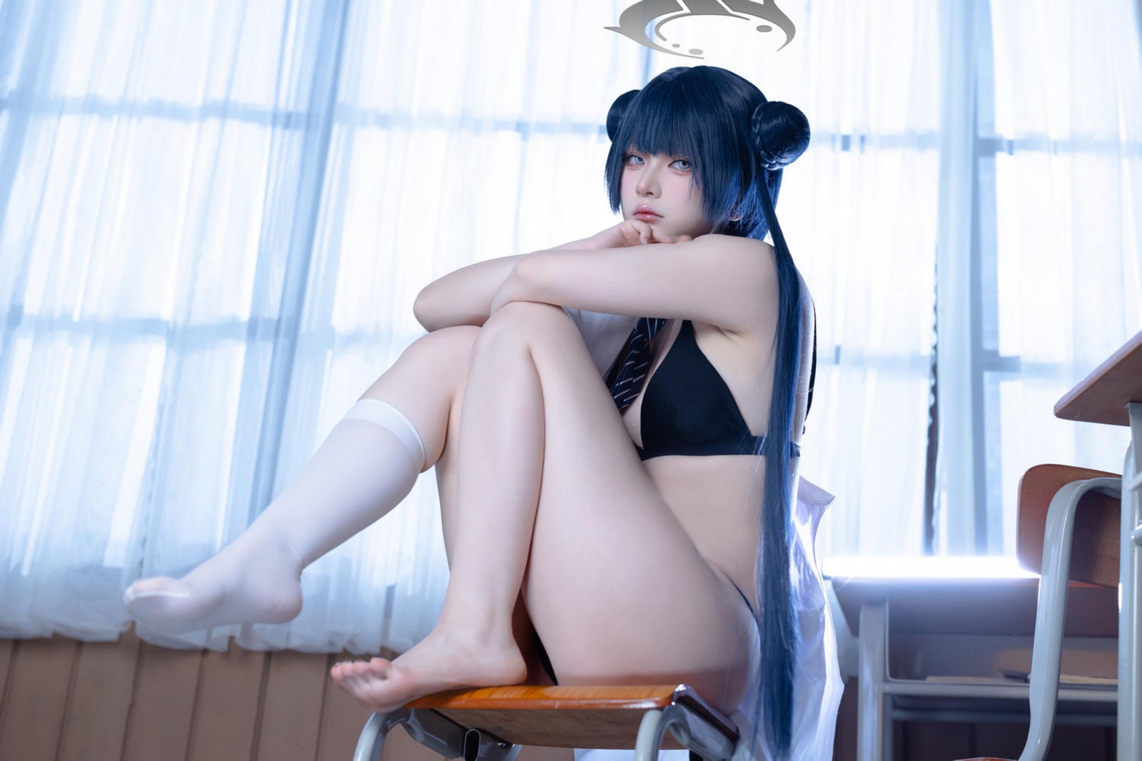 屿鱼 Yuyu 蔚蓝档案 妃咲 JK Cosplay 写真集（61P｜798MB）插图4