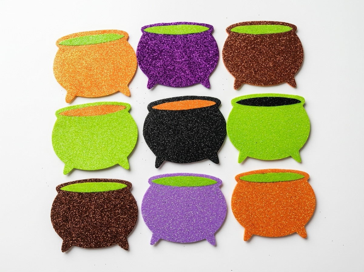 Set Adornos foamy caldero Halloween para decorar 6pz