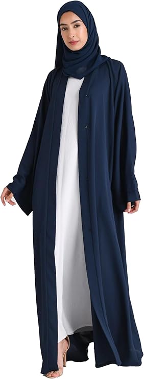 RAHMA Premium Full-Length Open Abaya Set