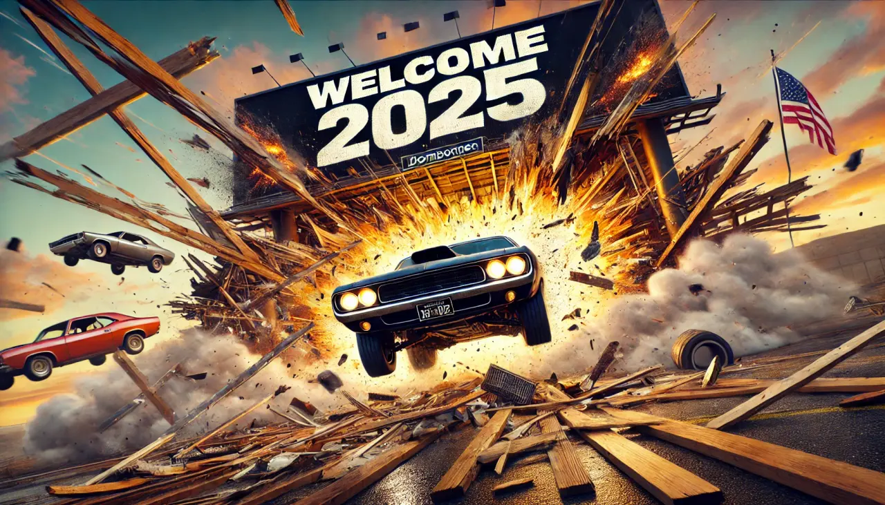 DALL·E_2024-12-29_10.29.28_-_An_action-packed,_enhanced_scene_of_an_American_muscle_car_bursting_thr.webp
