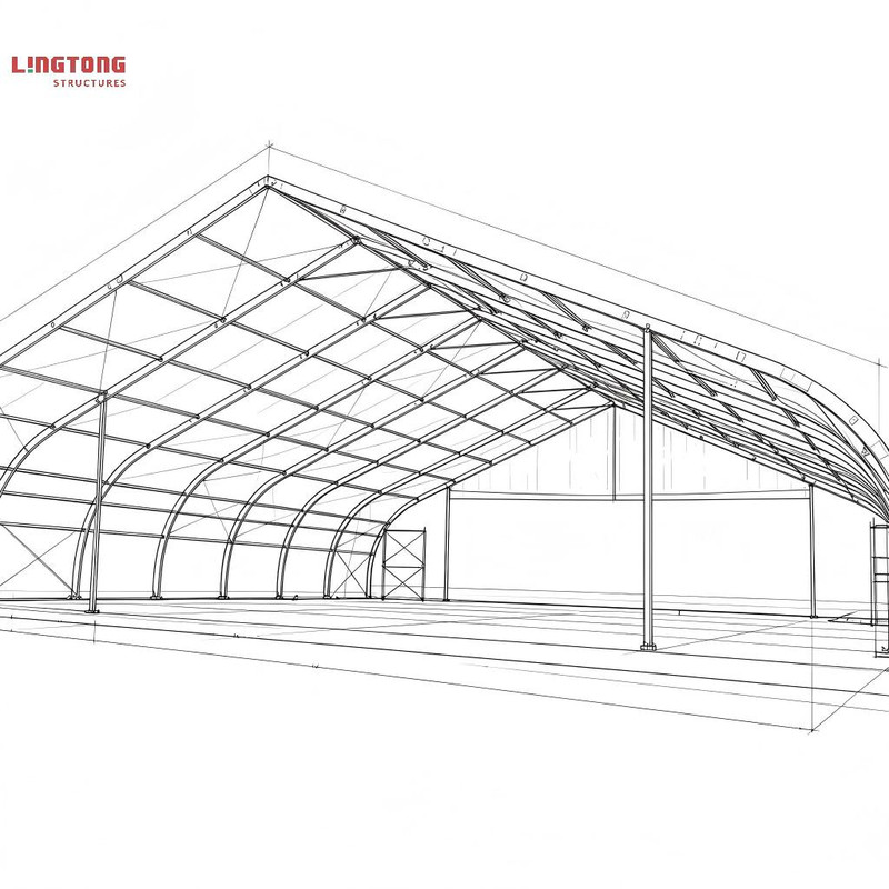 Lingtong Tent peaked roof aircraft hangar tent with enhanced weather resistance