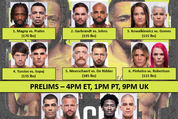 Бойна карта преди UFC Vegas 100