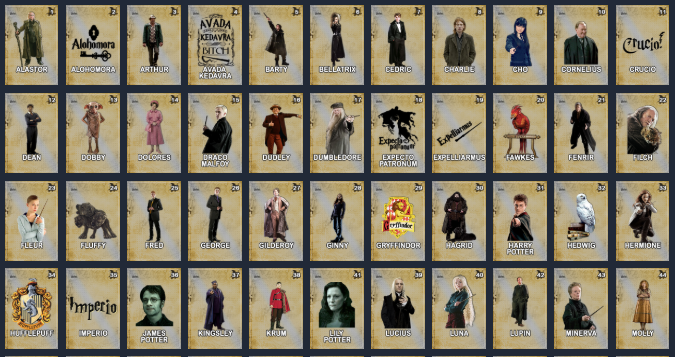 Cartones de Loteria HarryPotter