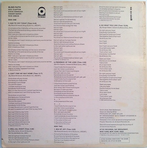 Blind Faith - Blind Faith (1968) [Vinyl Rip 24/192] Lossless+MP3
