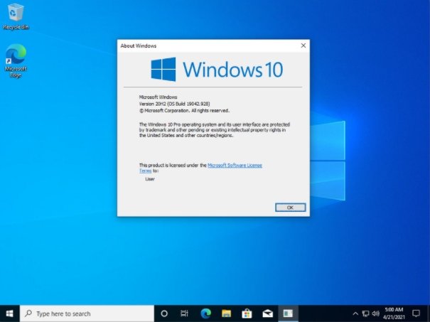Windows 10 Pro X64 Version 20H2 Build 19042.928 OEM ESD MULTi-7 April 2021