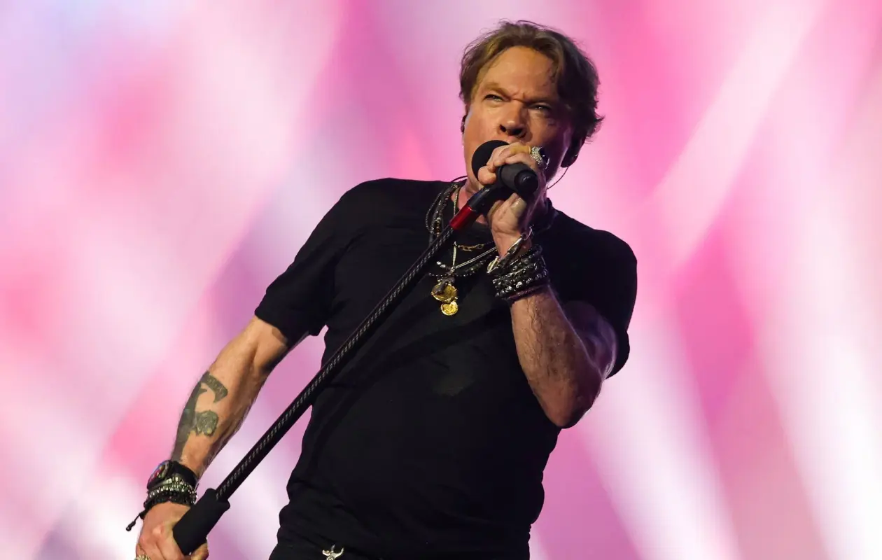 Axl Rose wearing stylish silver jewelry