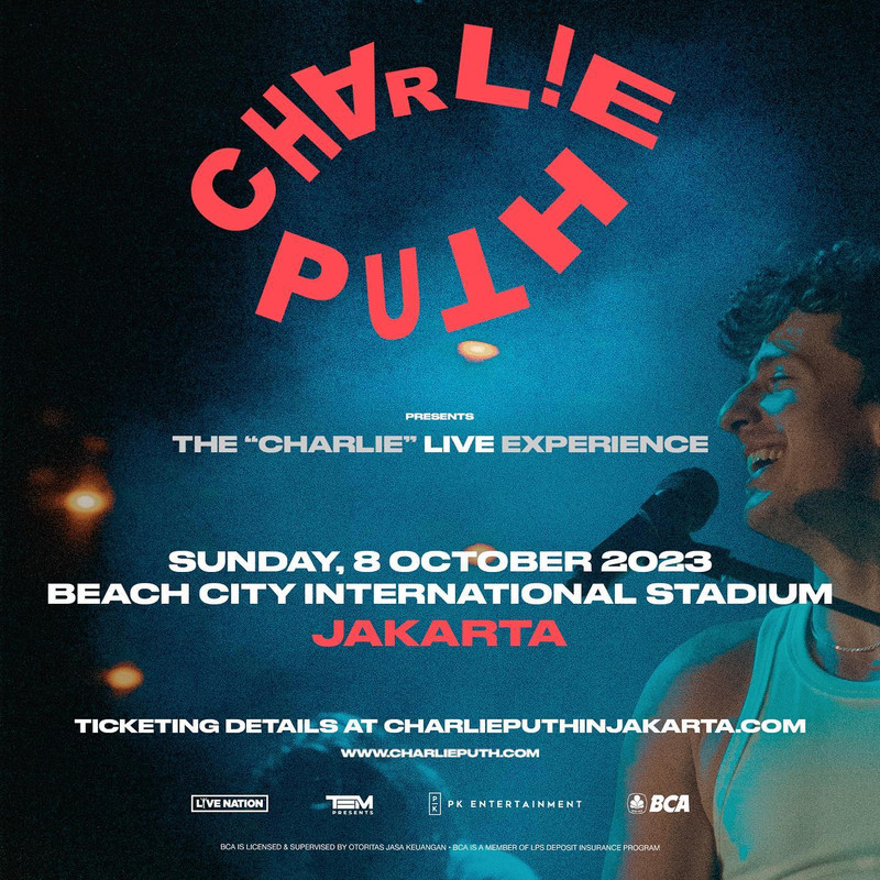 Infromasi harga tiket konser Charlie Puth yang akan diadakan di Jakarta pada 8 Oktober 2023 mendatang.