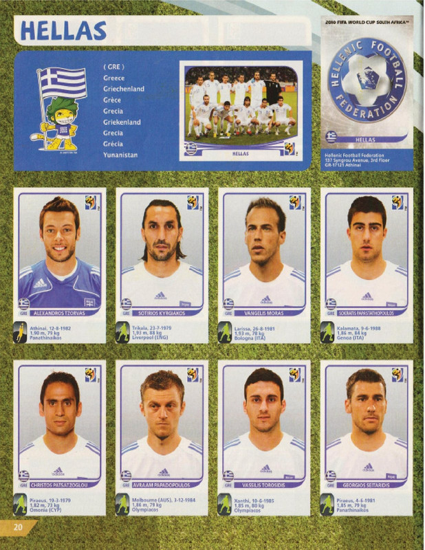 Album Panini Sudáfrica 2010-20
