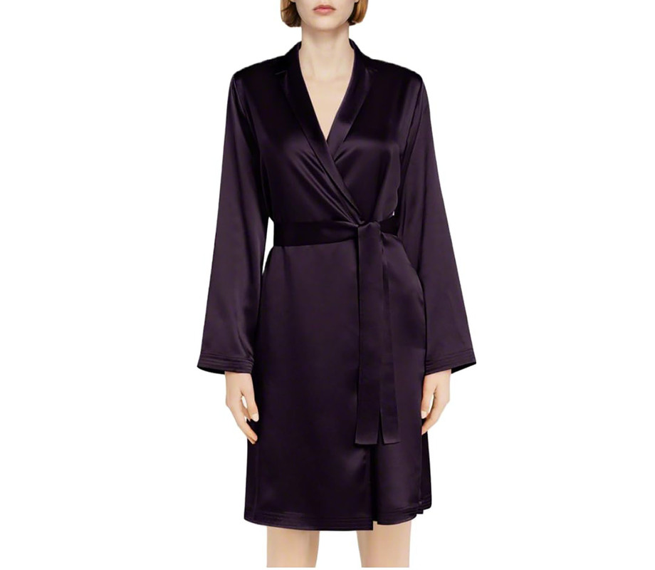 Satin Robes Bathrobe Gown Nightgown Sleepwear Lingerie Solid Robe Night Dresses - Picture 18 of 63
