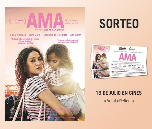 SORTEAMOS PÓSTERS Y ENTRADAS DE CINE DE LA PELÍCULA “AMA”, DE JÚLIA DE PAZ SOLVAS