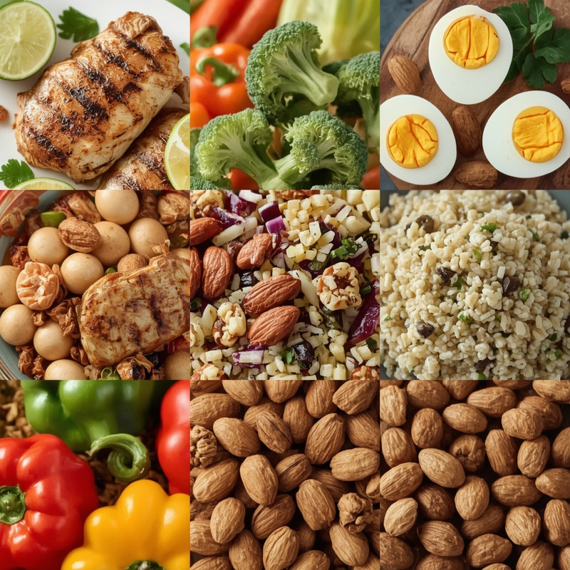 Muscle building foods collection - best foods for bulking