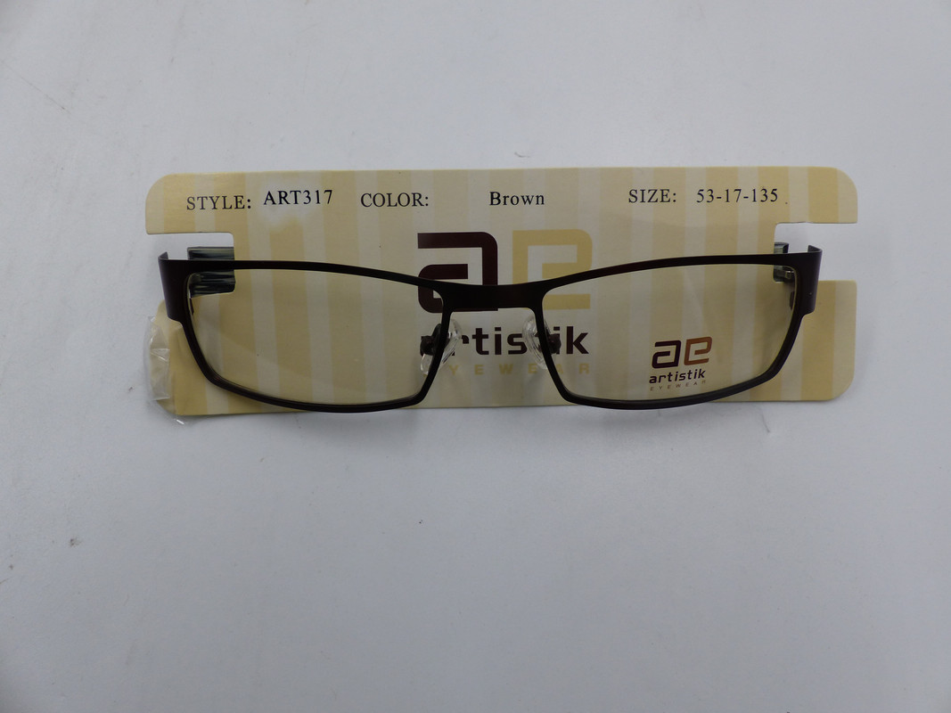 ARTISTIK EYEWEAR ART317 UNISEX EYEGLASSES IN BROWN SIZE 53-17-135