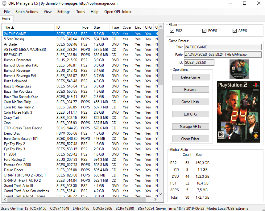 PS2 - OPL Manager - Tool to manage your games!