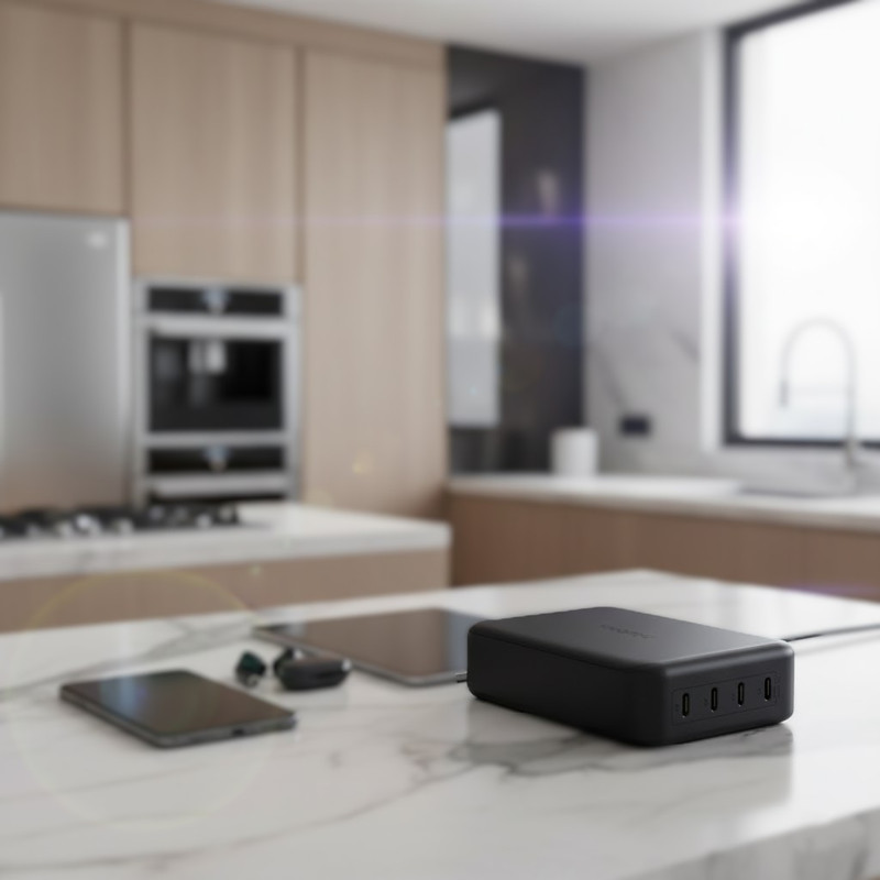 Carregador Intelbras EC 40 em um ambiente de home office