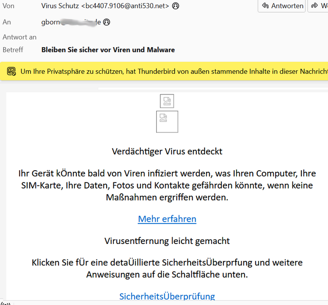 Phishing-Mail Viren und Malware