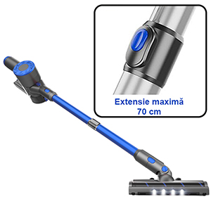 Aspirator vertical Tinklu extensibil cu iluminare LED pentru curățare sub mobilier