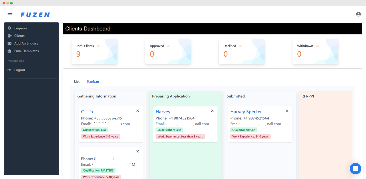 Client Daashboard