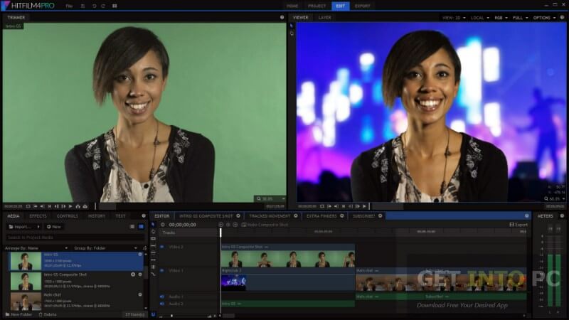 برنامج تحرير الفيديو HitFilm