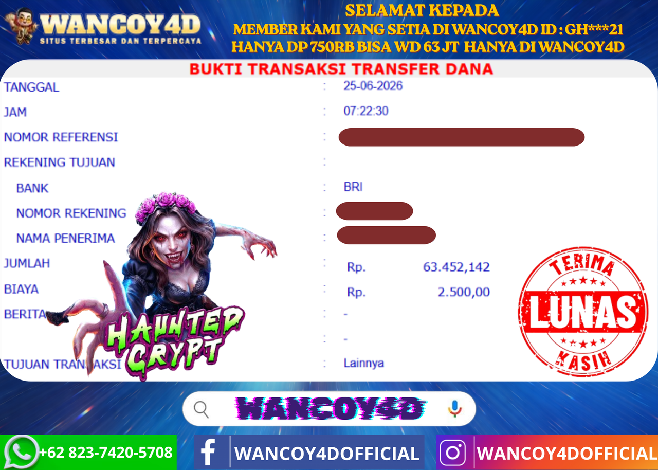 WANCOY4D HAUNTED CRYPT PRAGMATIC RP.63.452.142 -LUNAS