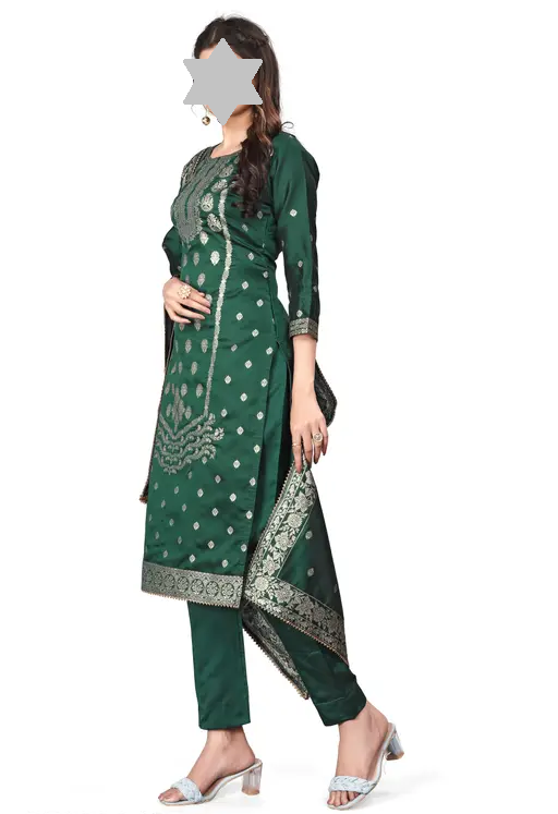 Designer Art Silk Unstitched Suit Material Beautiful Party wear Woven banarasi suit material For Women Kurta Set With Dupatta for Ladies Color 9 (R119)