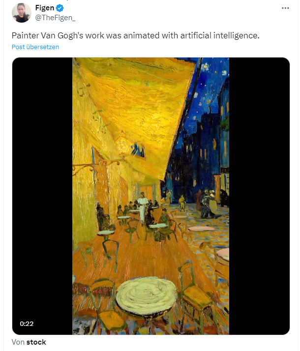 Van Gogh-Gemälde und generiertes Video