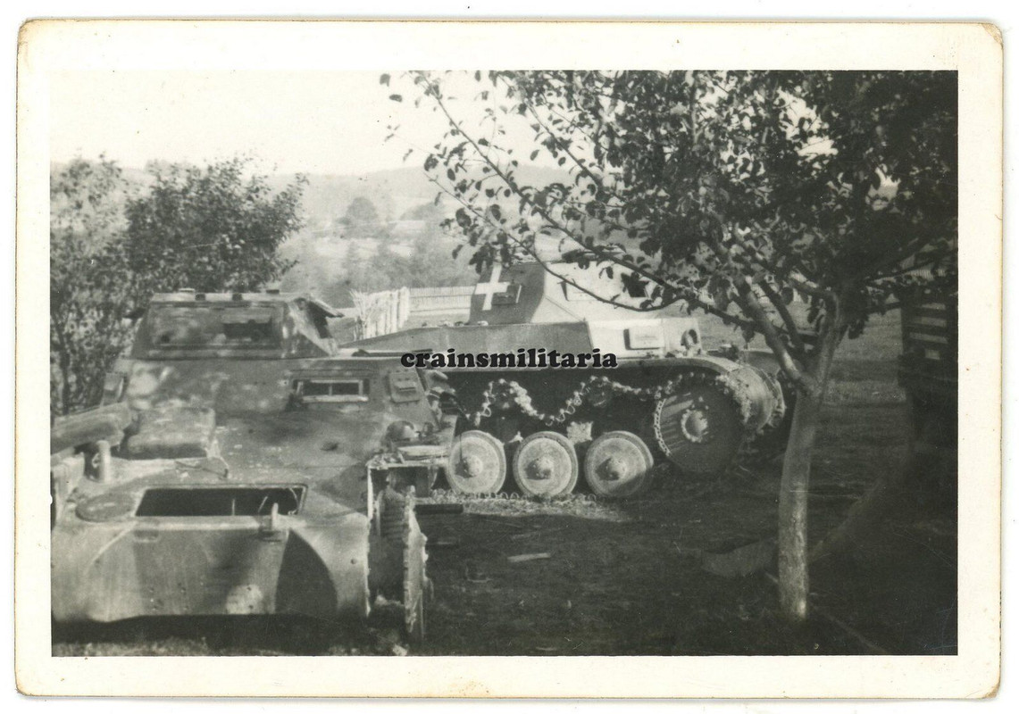Orig. Foto zerstörte Panzer II Tank vor RABKA ZDROJ Beskiden Polen 1939