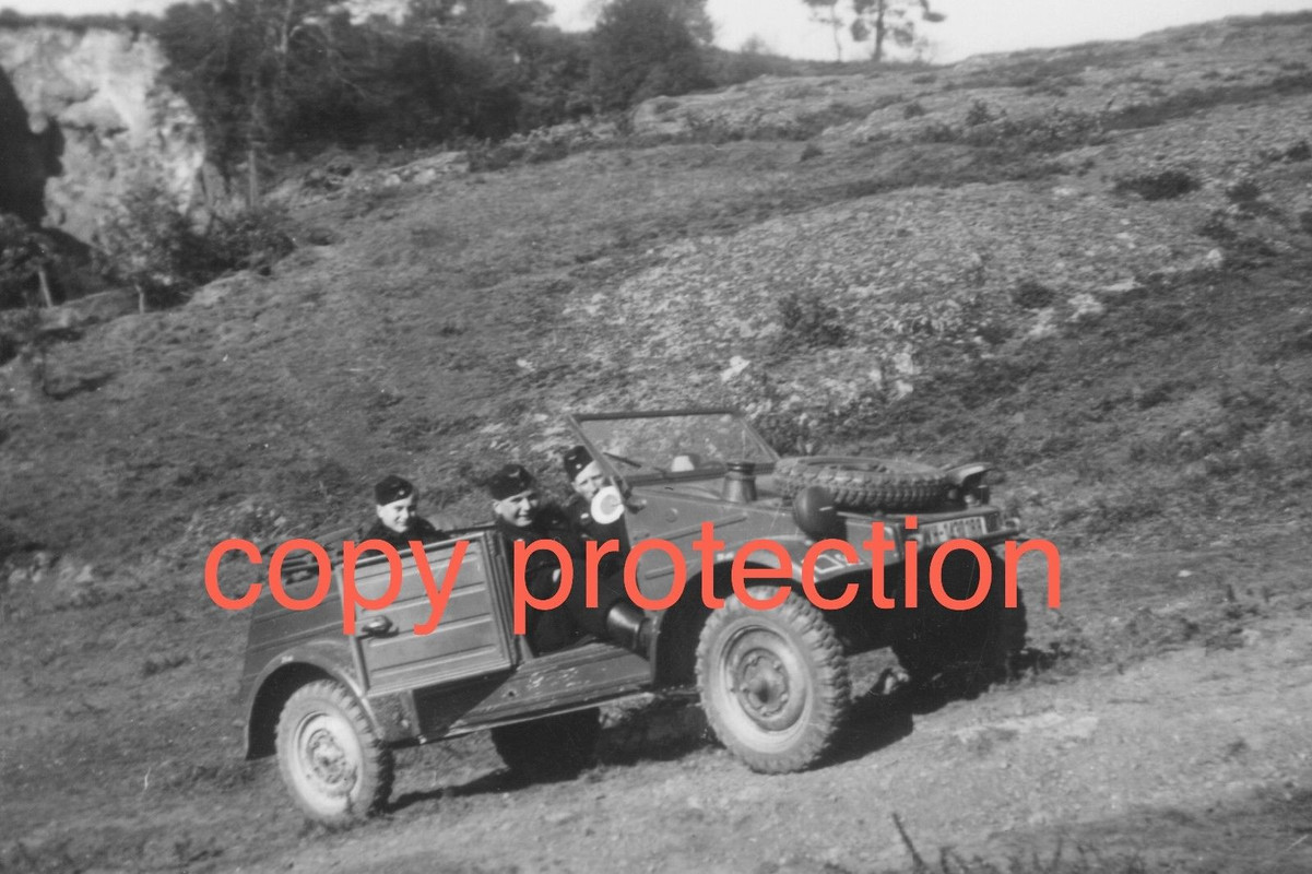 Orig. Foto VW82 Kübelwagen Frankreich 1943 1.Panzer-Division Ren
