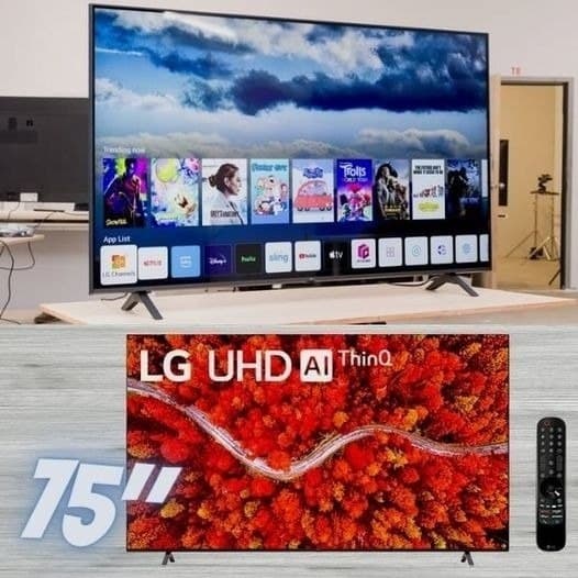 Smart TV 75″ LG 4K LED 75UP8050 WiFi, Bluetooth, HDR, Inteligência Artificial ThinQ, Google, Alexa e Smart Magic – 2021