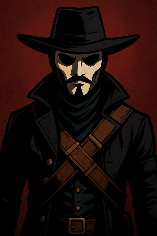 Vingador Misterioso em Fundo Escuro