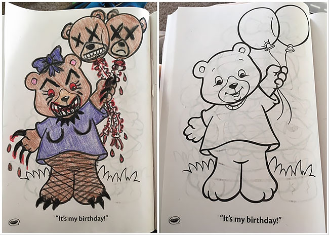 Вот что происходит, когда взрослые берут в руки раскраску для детей