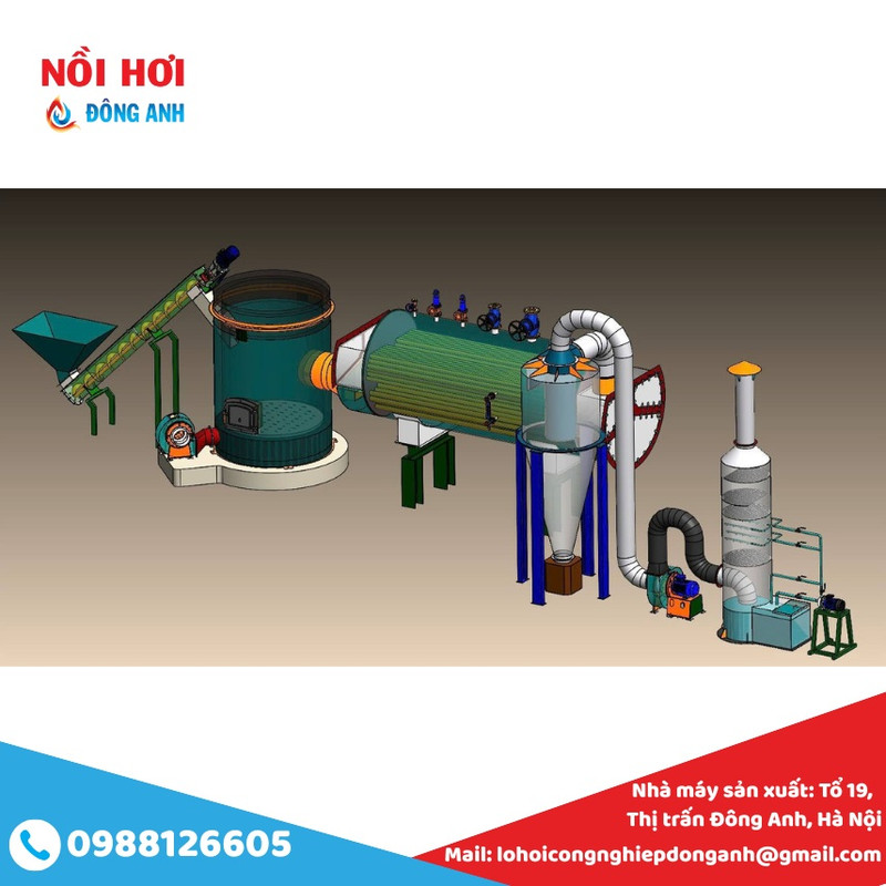 lò hơi công nghiệp đốt viên nén