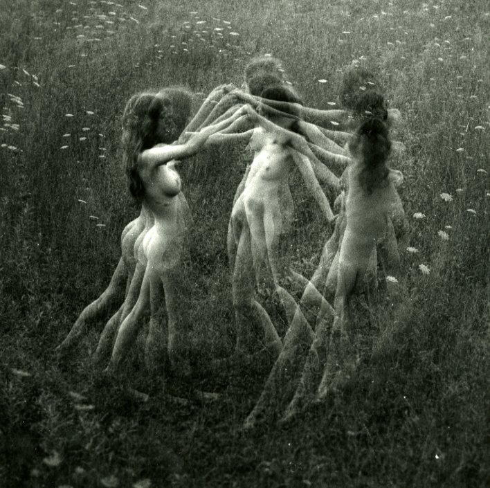 Three women triple exposure
