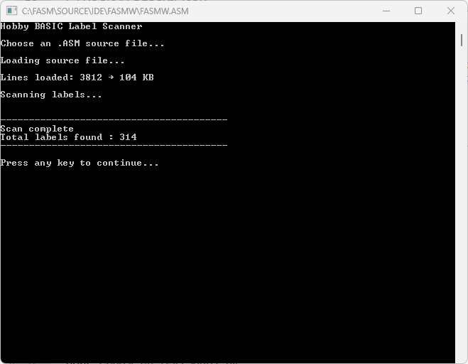 HOBBY BASIC LABEL SCANNER WINDOWS11 CONSOLE